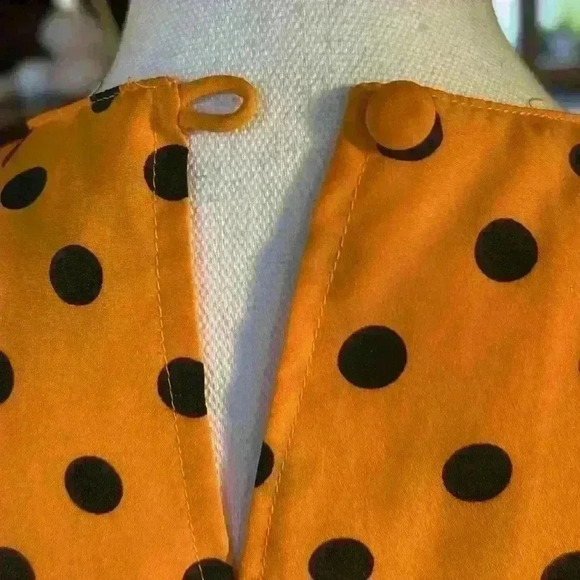 Peters and Ashley polka dot blouse size 14 NWOT. Black and orange short sleeve - Picture 11 of 15
